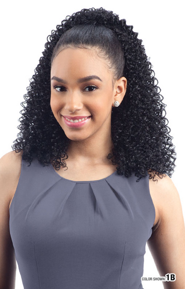 SHAKE N GO FREETRESS EQUAL DRAWSTRING SYNTHETIC PONY TAIL - SPRING WATER GIRL, FRONT VIEW